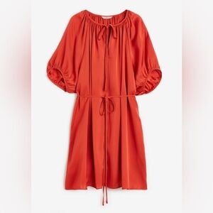 H&M Rust Orange satin loose fit Dress size small